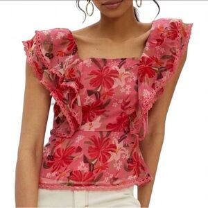 🌟 NWT Anthropologie x Farm Rio Printed Ruffle Tank Top 🌟